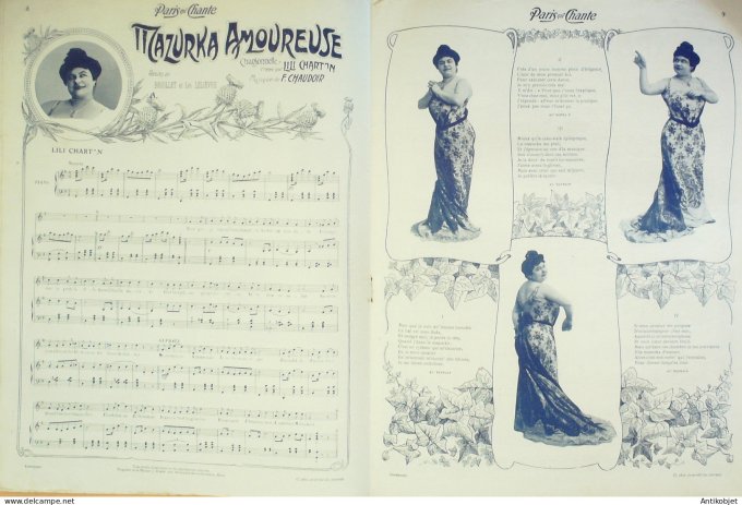 Paris qui chante 1904 #71 Clovis Lidia Rosca Charton Diaz Cake-Walk