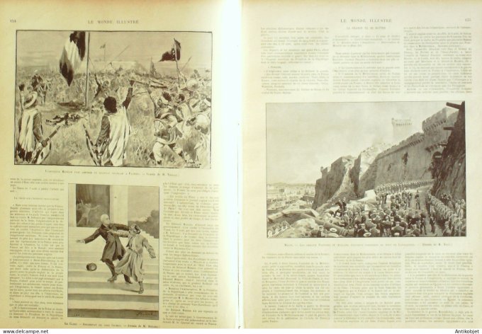 Le Monde illustré 1900 n°2241 Malte Lavalette Inde Giricheh-Kandahar Russie Kouck Ethiopie Menelik