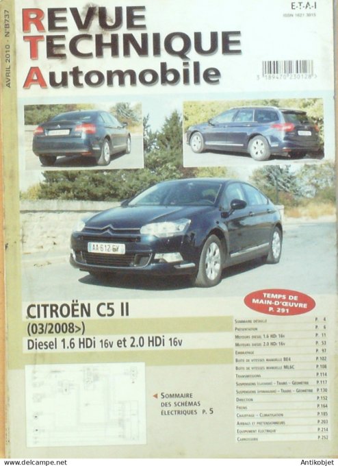 Revue Tech. Automobile 2010 n°B737 Citroen C5 II  diesel