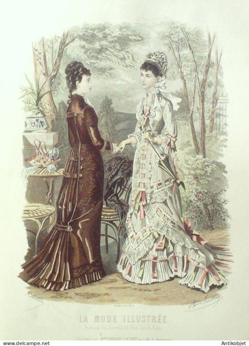 Gravure Mode illustree 1878 # 26 (Old Fashion plate)