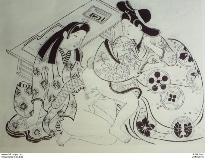 Estampe Japonaise (Sugimura Jihei 1681-1703) papier Ingres d'Arches