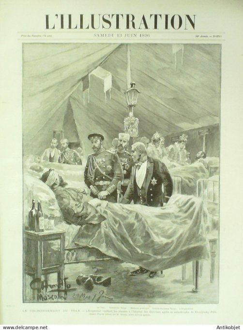 L'illustration 1896 n°2781 Jules Simon Russie khodynsky-polé Tsar couronnement St-Bénigne (01)