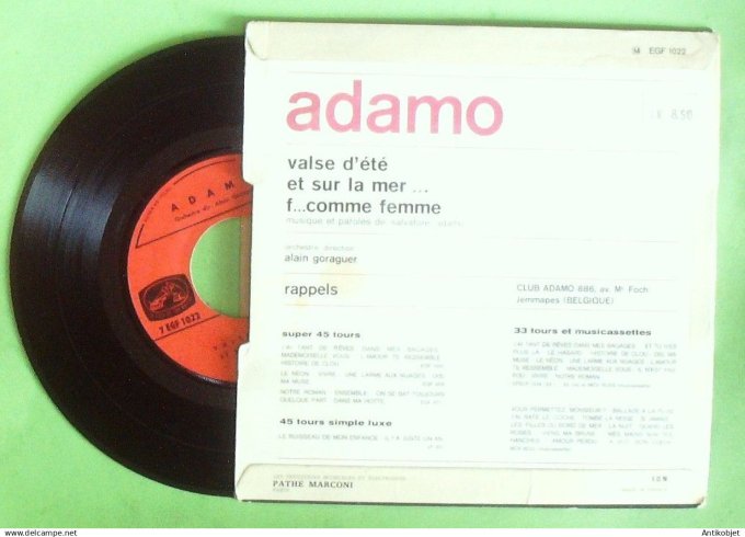 Adamo Salvatore 45T EP Valse d'été 1968