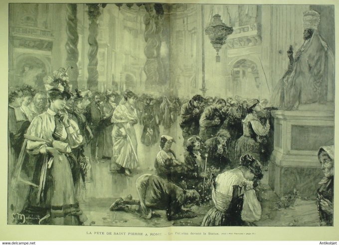 Soleil du Dimanche 1898 n°27 Cuba troupe américaine Rome st Pierre Ste Beuve