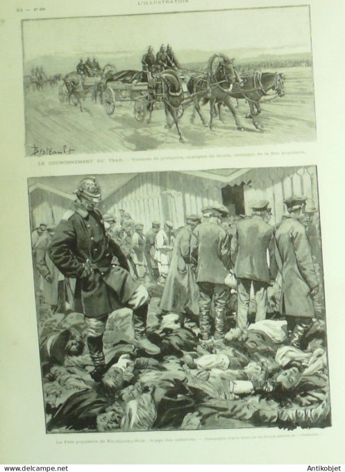 L'illustration 1896 n°2781 Jules Simon Russie khodynsky-polé Tsar couronnement St-Bénigne (01)