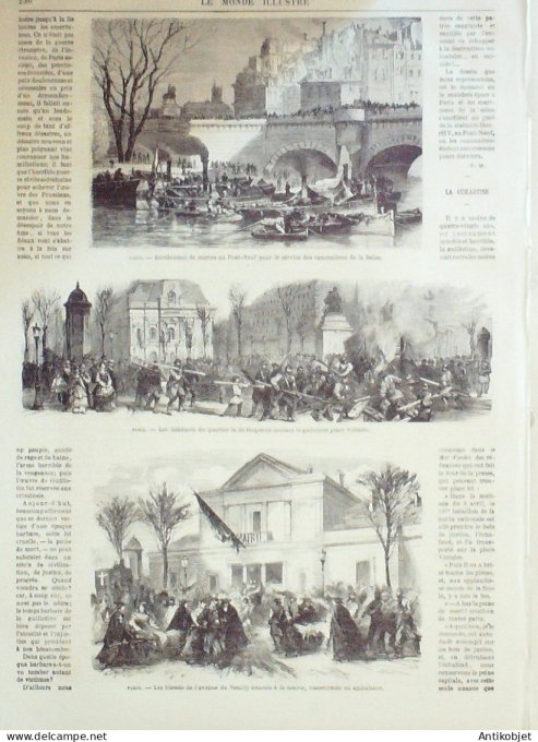 Le Monde illustré 1871 n°731 Courbevoie Meudon Chatillon (92) guerre civile la Guillotine