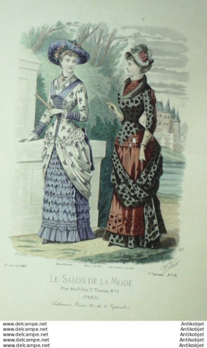Gravure Mode Salon 1882 #  555 (Old Fashion plate)