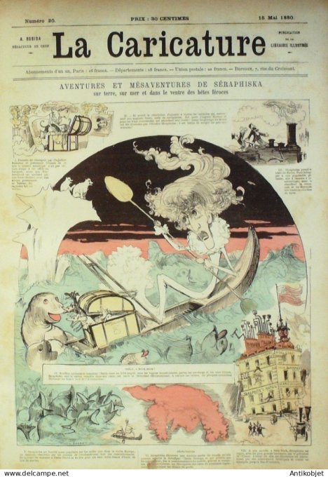 La Caricature 1880 #  20 Aventures & Mésaventures de Seraphiska Barret Quidam Trick