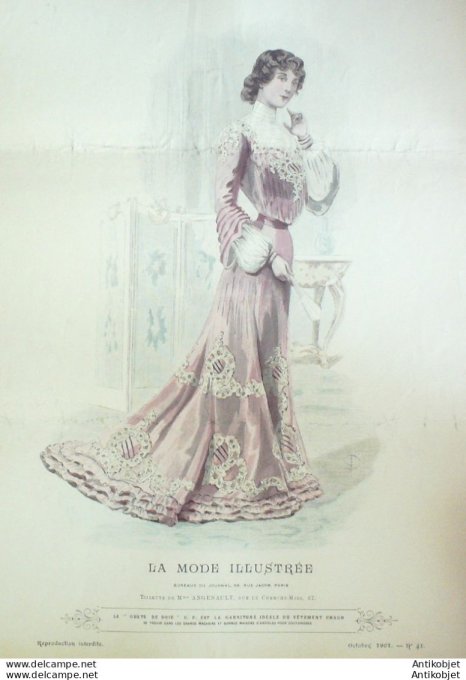Gravure Mode illustree 1901 # 41 (Old Fashion plate) rare