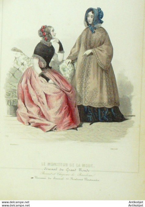 Gravure de mode Le Moniteur 1848 n°19 (Maison Baudran)