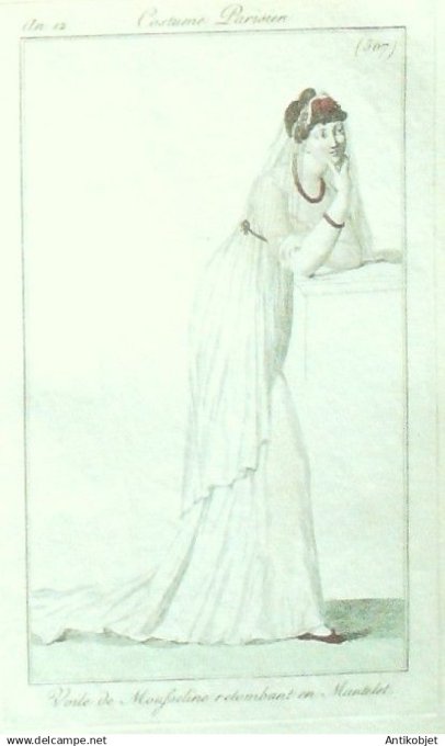 Costume Parisien 1803 an 11 # 507 (eau forte) Mantelet Voile mousseline