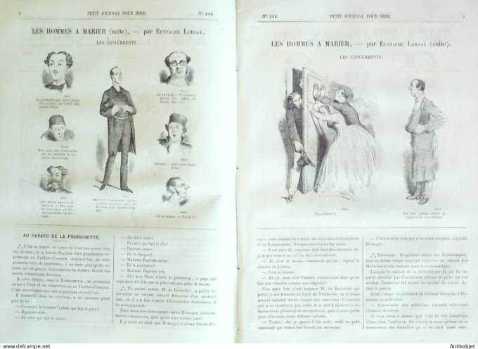 Petit journal pour Rire 1863 # 444 Les Hommes a marier Eustache Lorsay