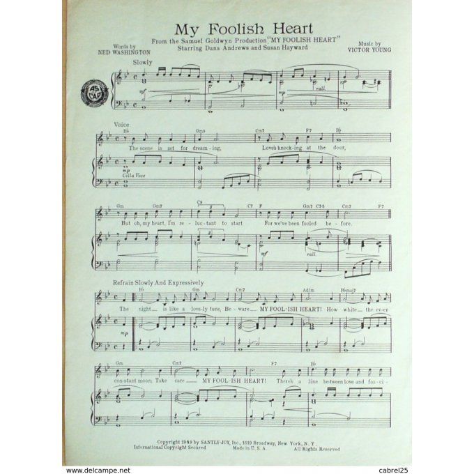 GOLDWYN SAMUEL-MY FOLLISH HEART-1949