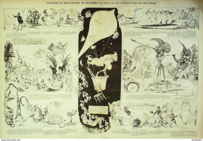 La Caricature 1880 #  20 Aventures & Mésaventures de Seraphiska Barret Quidam Trick