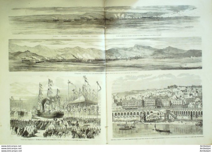 Le Monde illustré 1865 n°422 Alger Babors El Touana Angleterre Oxford Cambridge Divonne