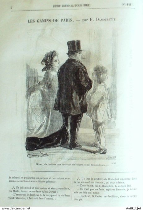 Petit journal pour Rire 1863 # 444 Les Hommes a marier Eustache Lorsay