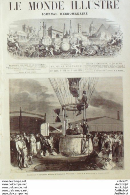 Le Monde illustré 1874 n°904 Le Mans (72) Rochefort (17) Angleterre Woolwich Japon Yokohama La Ville