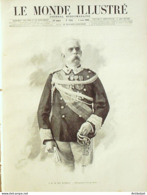 Le Monde illustré 1900 n°2262 Italie Gênes Monza Roi Humbert Perse Shah