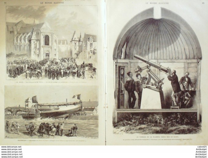 Le Monde illustré 1874 n°904 Le Mans (72) Rochefort (17) Angleterre Woolwich Japon Yokohama La Ville