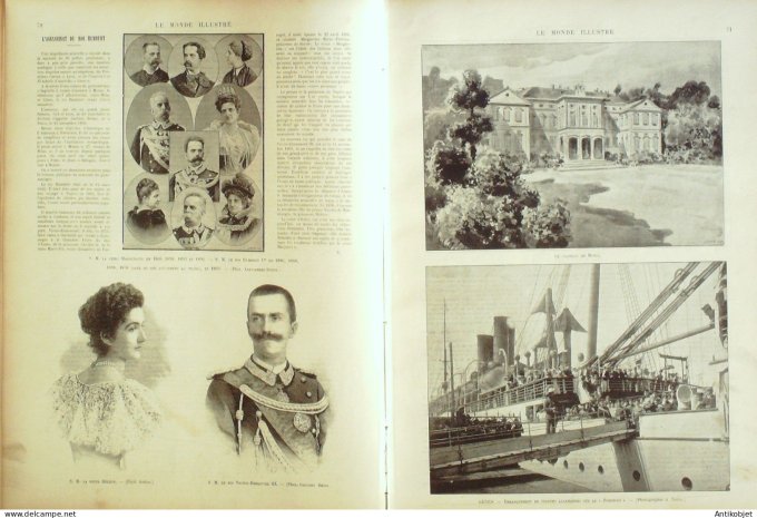 Le Monde illustré 1900 n°2262 Italie Gênes Monza Roi Humbert Perse Shah