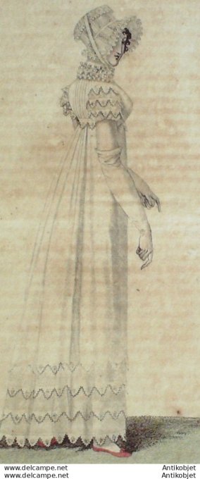 Gravure de mode Costume Parisien 1811 n°1155 Canezou de taffetas