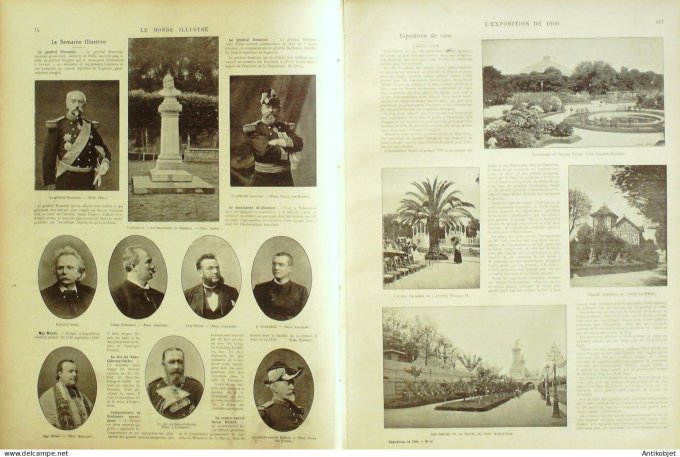 Le Monde illustré 1900 n°2262 Italie Gênes Monza Roi Humbert Perse Shah