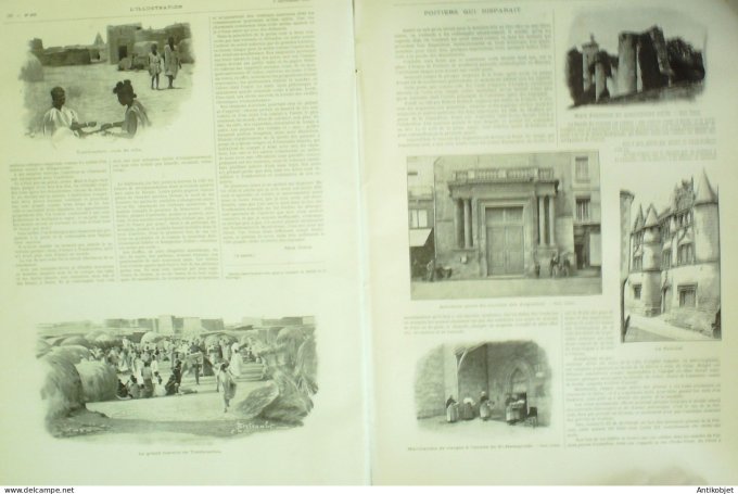 L'illustration 1896 n°2793 Djibouti Constantinople Mali Tombouctou Poitiers (87) Monténégro Céttigné