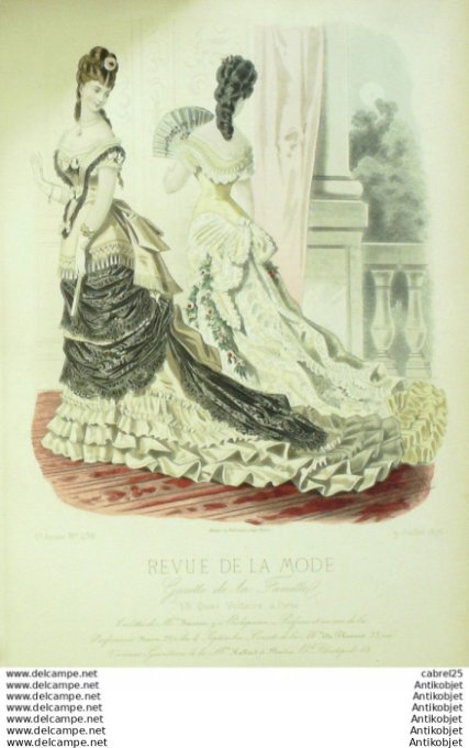 Gravure Mode La Gazette 1876 # 236 (Old Fashion plate)