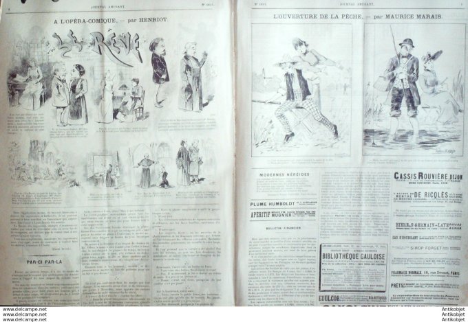 Le Journal Amusant 1891 # 1817 L'Olympe fantaisie mythologique par Stop Crayonnades par Mars