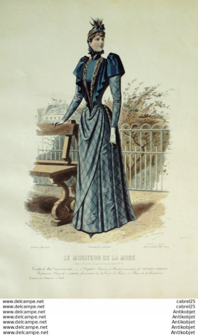 Gravure Mode Le Moniteur 1890 # 37 (Old Fashion plate)