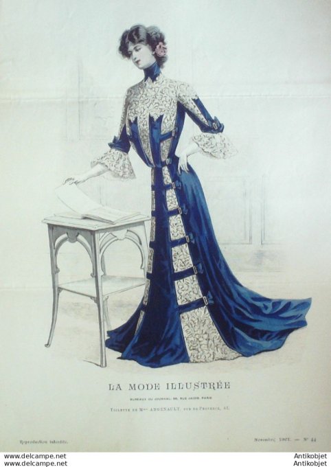 Gravure Mode illustree 1901 # 44 (Old Fashion plate) rare