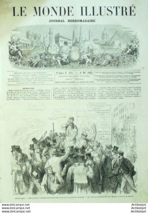 Le Monde illustré 1865 n°421 Pays-Bas Amsterdam Rochester Kiosque Trink Hall Nice (06) Lyon (69)