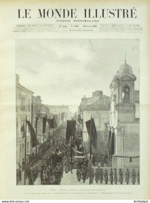 Le Monde illustré 1899 n°2186 Bulgarie Sofia Alger Inde Calcutta Villefranche (69) Nice (06)