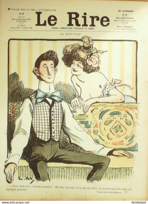 Le Rire 1905-11-11 # 145 Journal humoristique Ed.Originale Adam