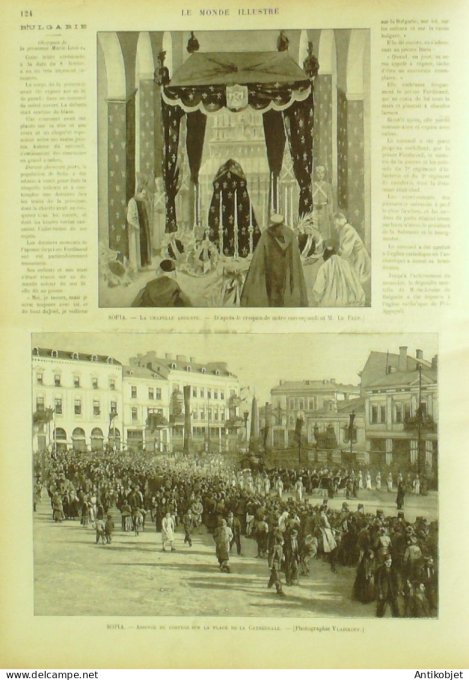 Le Monde illustré 1899 n°2186 Bulgarie Sofia Alger Inde Calcutta Villefranche (69) Nice (06)