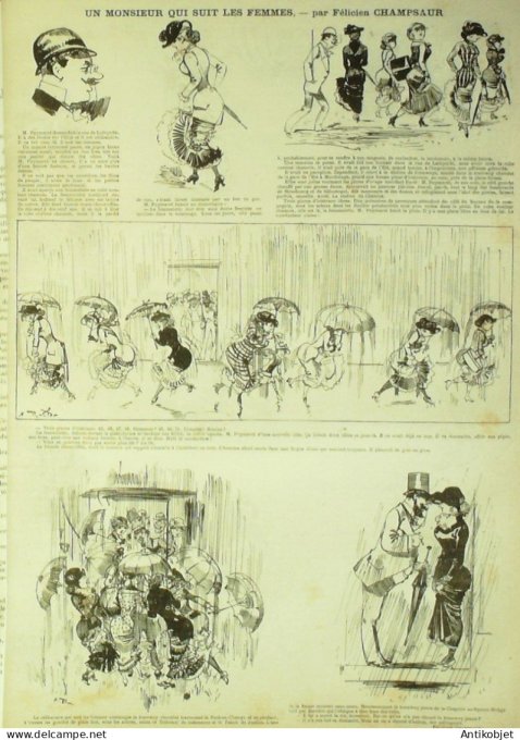 La Caricature 1881 #  95 Exposition d'électricité Draner Champsaur les amoureux Loys