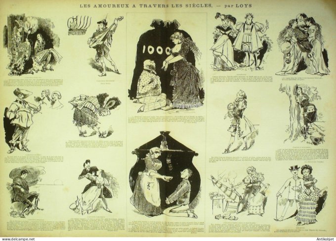 La Caricature 1881 #  95 Exposition d'électricité Draner Champsaur les amoureux Loys