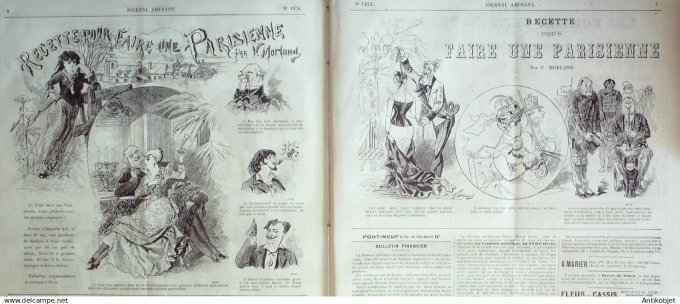 Le Journal Amusant 1884 # 1472 Recette pour faire une parisienne par Morland