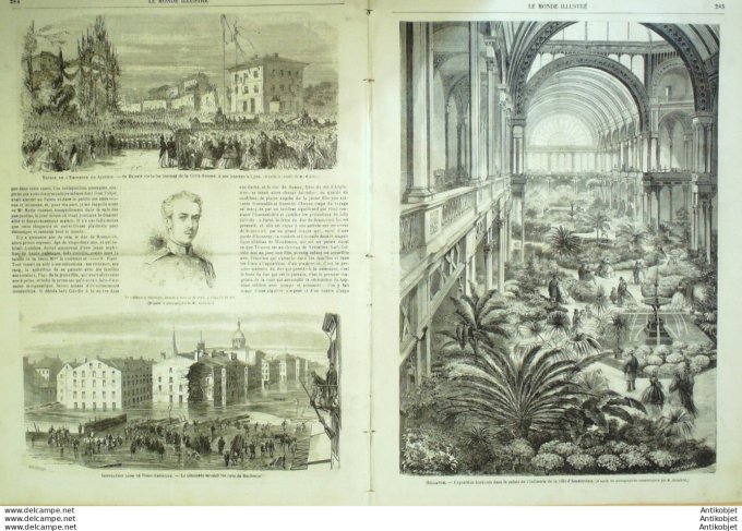 Le Monde illustré 1865 n°421 Pays-Bas Amsterdam Rochester Kiosque Trink Hall Nice (06) Lyon (69)