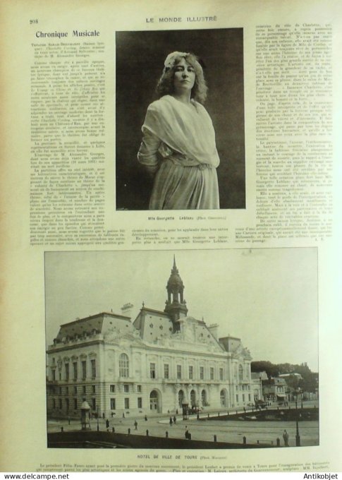 Le Monde illustré 1902 n°2370 Pays-Bas Scheweningue Souverains romains Chartres (28) Tours (37)