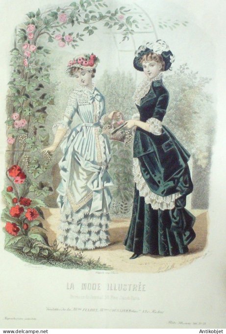Gravure Mode illustree 1881 # 33 (Old Fashion plate)