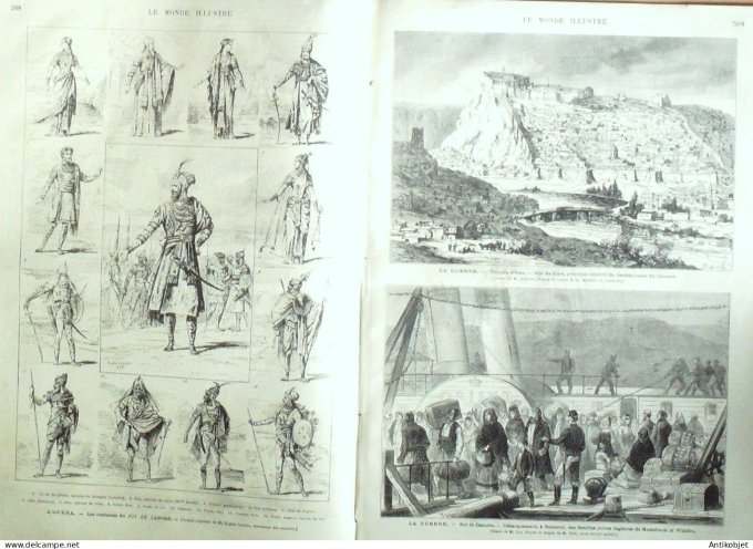 Le Monde illustré 1877 n°1049 Turquie Kars Russie Baziarch Australie Port-Philip