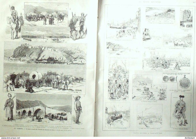 Le Monde illustré 1877 n°1049 Turquie Kars Russie Baziarch Australie Port-Philip