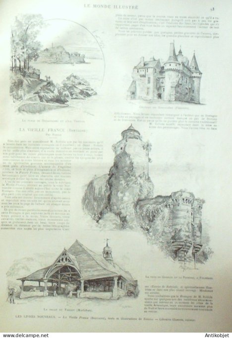 Le Monde illustré 1891 n°1793 Russie Cronstadt Alexandre III Russie St-Pétersbourg Chili Claudio Vic
