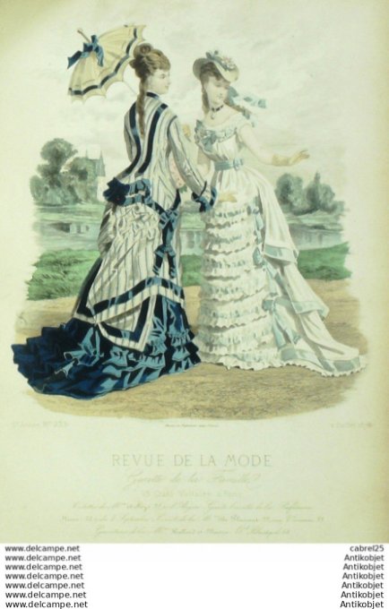 Gravure Mode La Gazette 1876 # 235 (Old Fashion plate)