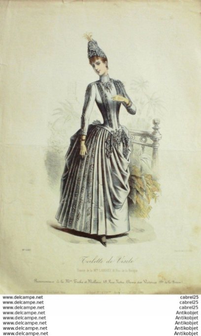 Gravure Mode Le Coquet 1888 # 01 (Old Fashion plate)