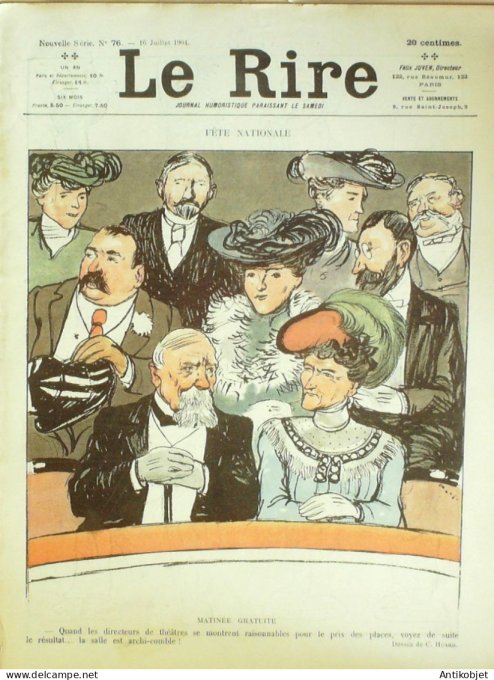 Le Rire 1904-07-16 #  76 Journal humoristique Ed.Originale M De Croisset