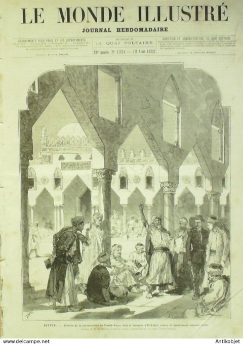 Le Monde illustré 1882 n°1324 Egypte Caire El-Azhar Tewfik-Pacha Autriche Vienne