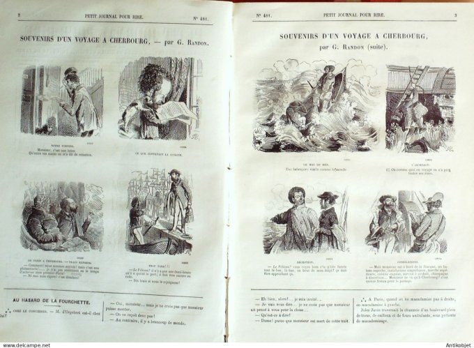 Petit journal pour Rire 1864 # 481 Souvenirs d'un voyage a Cherbourg Randon