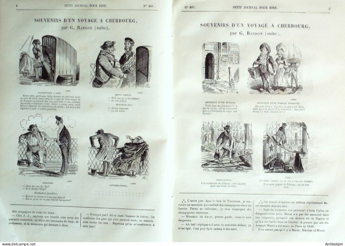 Petit journal pour Rire 1864 # 481 Souvenirs d'un voyage a Cherbourg Randon